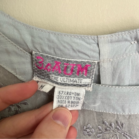 vintage doen style floral embroidered pintuck blouse - Picture 7 of 13